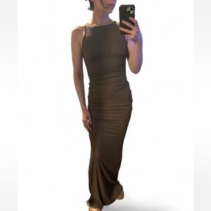 Amazon Olive Sleeveless Maxi Dress